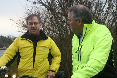 Richard Bacon and John Heaser at the A47 crossing